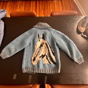 Vintage Horse Sweater Coat Jacket Layer